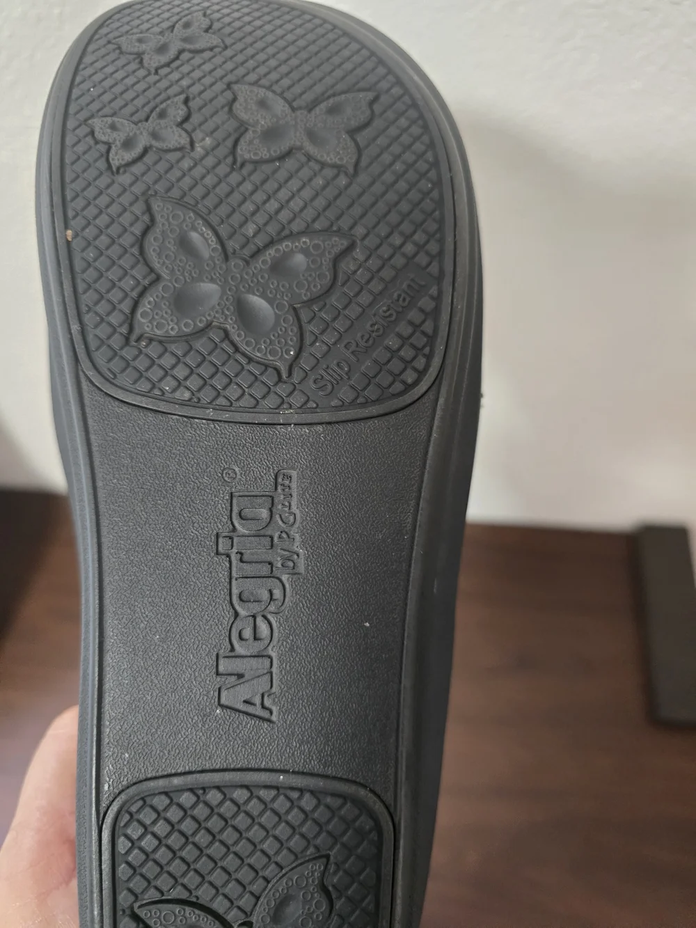 ​Alegria by PG Lite Debra Black Leather Slip On Clogs Mules Shoes Women's Size40